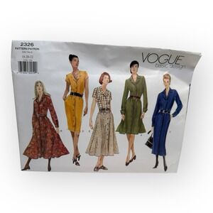 Vogue Basic Designs Pattern #2326 FF Uncut 5 Dress Designs Size 18-20-22